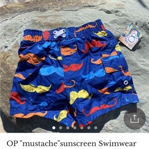 OP mustache UPF 50+ swimwear for your little man!🌊☀️🌴get summer ready !!
